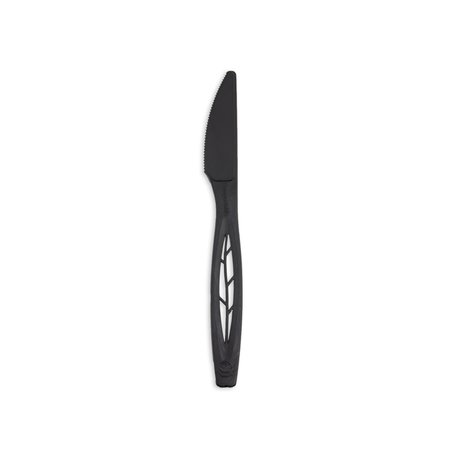 STALK MARKET CPLA Compostable Heavy Weight 6.5 in. Knife, Black, 1000PK CPLA-001-B